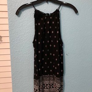 black boho patterned tank top
